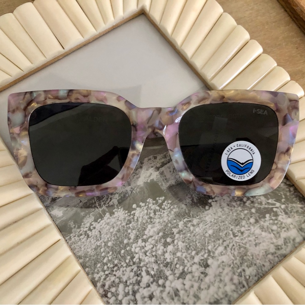 BNWT Alden I-Sea polarized sunglasses from Anthropologie - abalone / smoke